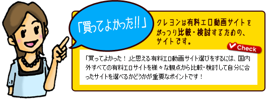 クレヨンでは【有料エロ動画サイト】を比較・検討する前に、以下の内容を学ぶことを【強くオススメ】しています。サイト選びに失敗する1番の理由はエロサイトの常識を知らないことによって起こることがわかっています。ネットで何かを購入するときは不安がつきものです。失敗しないようにまずはこの常識を知っておきましょう。